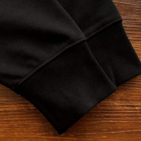 Cavermpt Black Long Sleeve Sweatshirt Portrait Hood Abstract Print - Picture 14 of 16